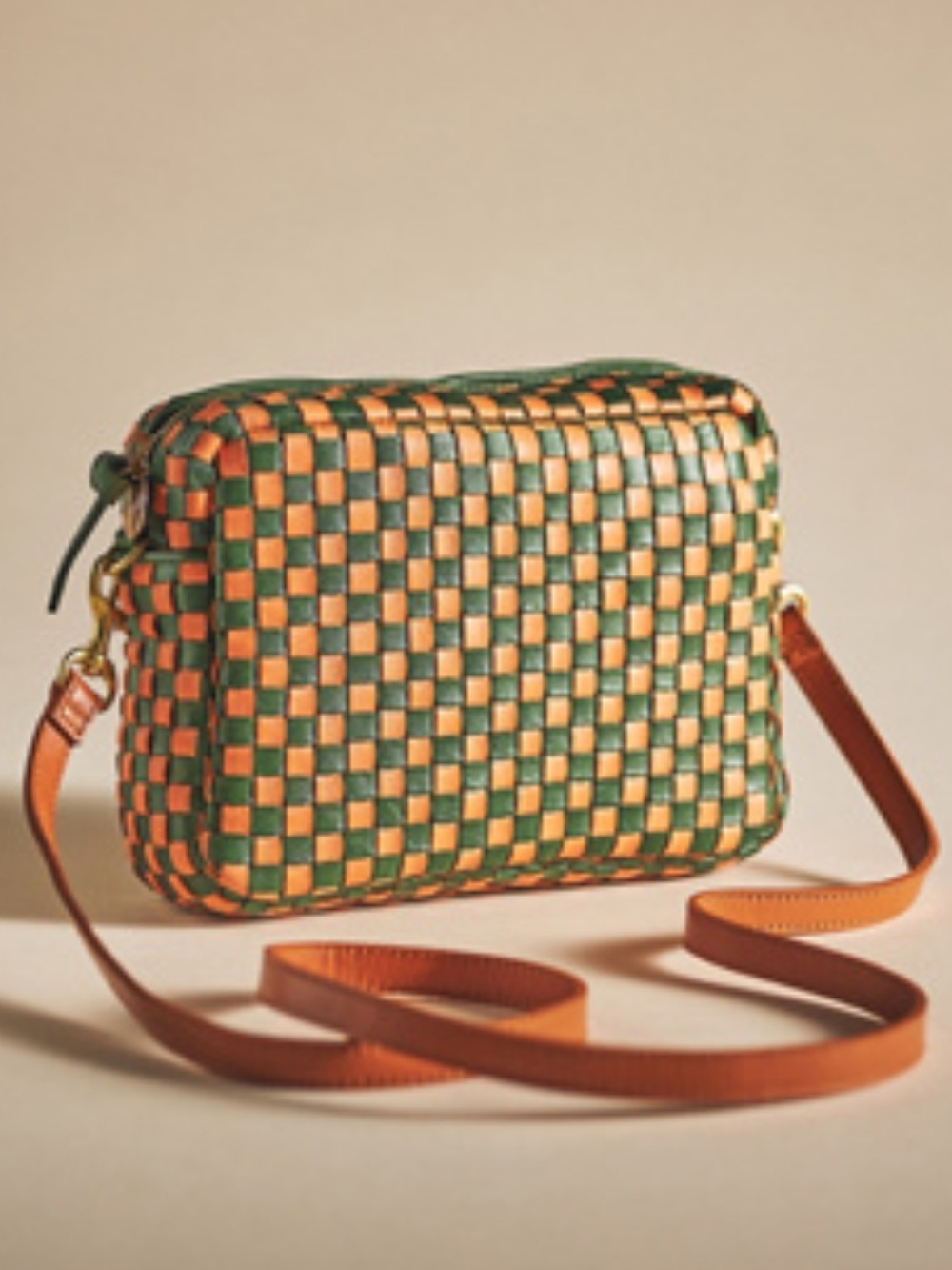 NWT Clare V midi sac  in green and coral